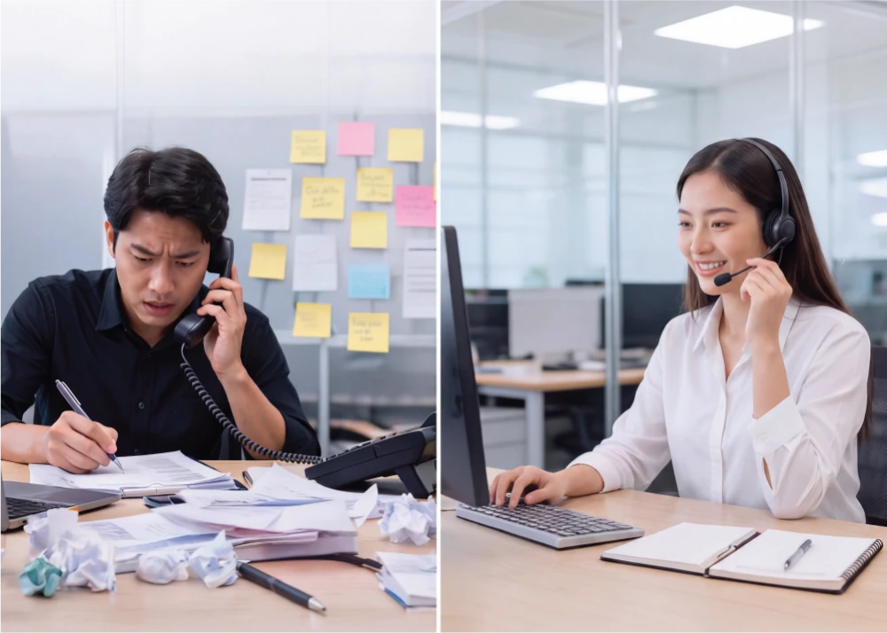 ทีม Telesales กำลังติดตามลูกค้าและบริหาร Lead เพื่อเพิ่มโอกาสปิดการขาย